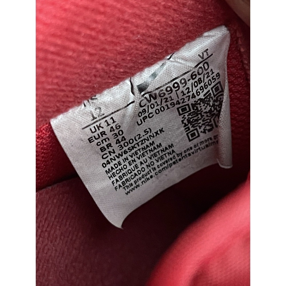 Size 12- Nike Air Force 1 Low Triple Red CW6999-600 - Picture 7 of 8